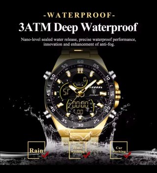 Reloj POEDAGAR Hombre Negro y Dorado
