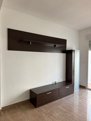 Mueble de salón completo madera y cristal