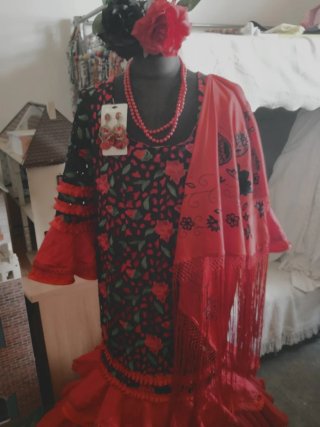 Traje Flamenca Gitana sevillana talla 48-50