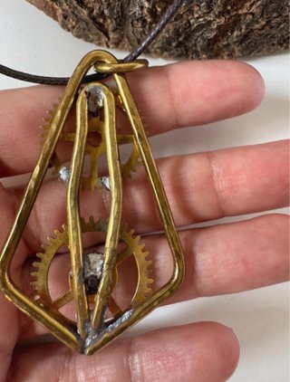 Colgante Steampunk Vintage Latón Engranajes