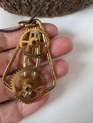 Colgante Steampunk Vintage Latón Engranajes