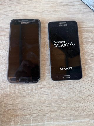 2 x Samsung Galaxy S7 y A3 (Negro/Azul)