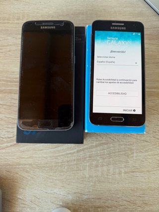 2 x Samsung Galaxy S7 y A3 (Negro/Azul)