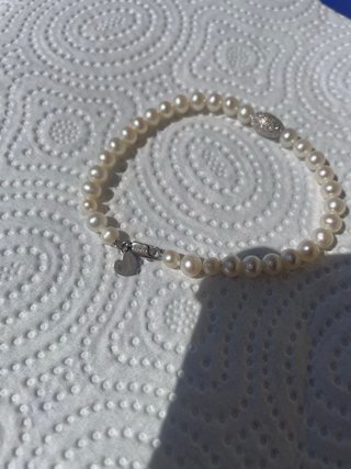 Bracciale perle e centrale glitterato