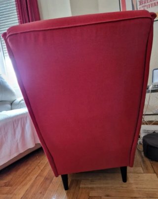 Sillón orejero Ikea Strandmon Rojo