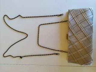 Bolso de fiesta plateado dorado tejido