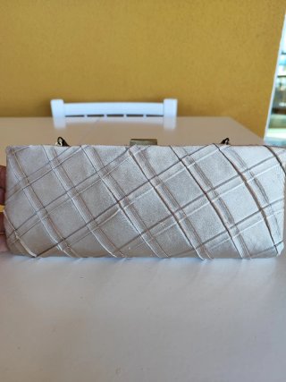 Bolso de fiesta plateado dorado tejido