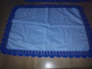 4 Naperons com Renda Azul