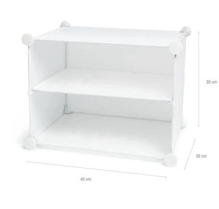 Zapatero Modular Portátil, 6 moduli, 10 scomparti per 20 paia, include appendiabiti e fori di ventilazione, montaggio senza strumenti