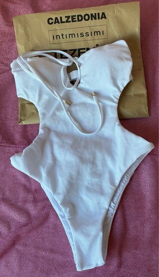 Bañador Calzedonia Blanco Talla S.(34)