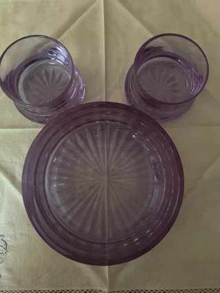 Servizio cristallo lilla cangiante vintage