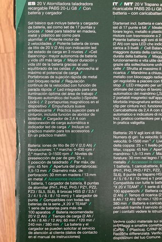 Taladro Atornillador 20V con bateria y cargador