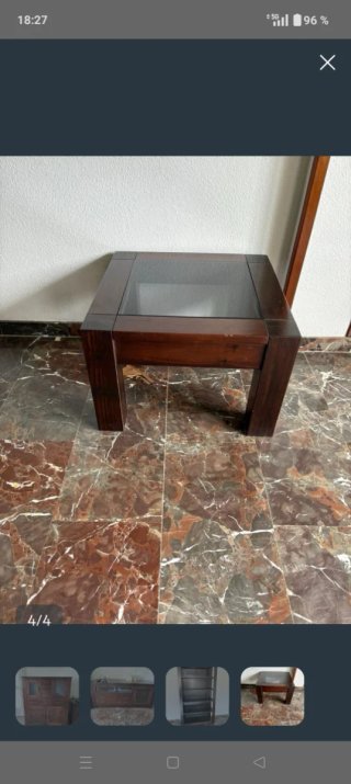 Mueble de salón madera oscura