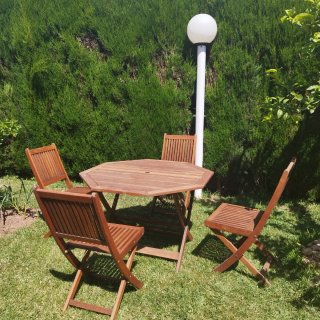 Mesa y 4 Sillas de Teka auténtica