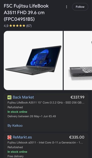 Portátil Fujitsu LIFEBOOK Nuevo