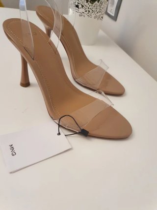 Tacones Mango Beige Transparentes