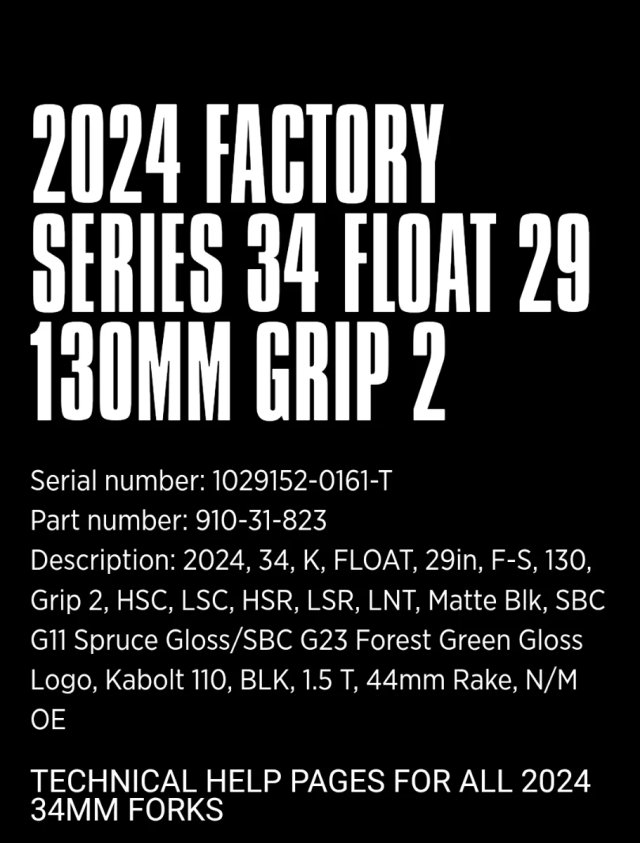 Horquilla Fox 34 Factory 130mm 29 GRIP2 2024