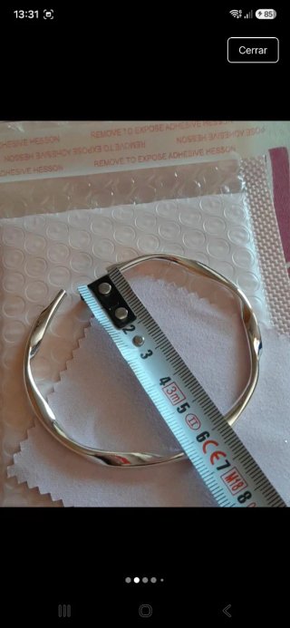 Pulsera plata 925 retorcida nueva