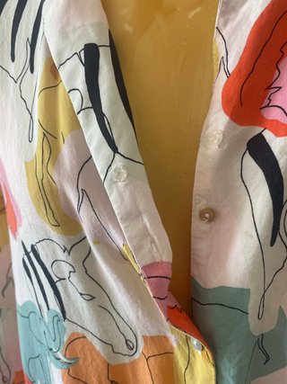 Blusa Zara Algodón Estampado Animal Talla M