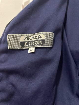 Vestido azul con pedrería