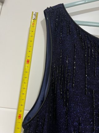 Vestido azul con pedrería