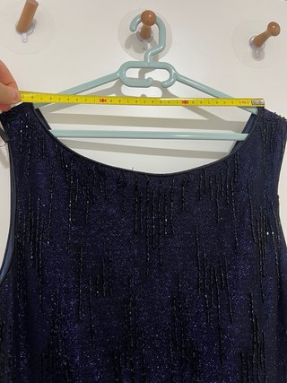 Vestido azul con pedrería