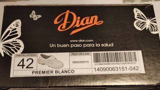Calzado Sanitario Dian Talla 42 Blanco Nuevo