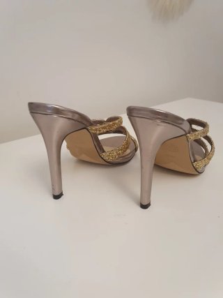 Tacones Mango Fiesta Dorados y Plateados