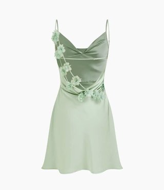 Vestido verde con flores