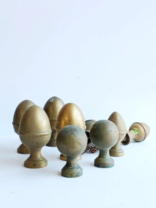 Lote 10 remates latón/bronce antiguos