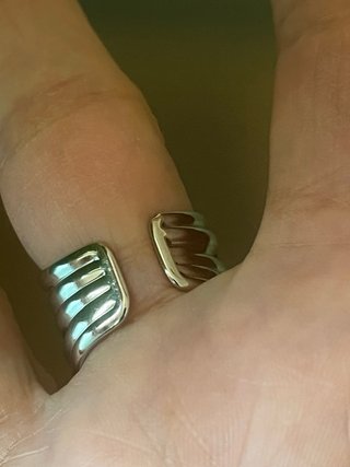 Anello in acciaio argentato