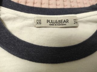 Camiseta corta Pull and Bear Blanca Talla XS