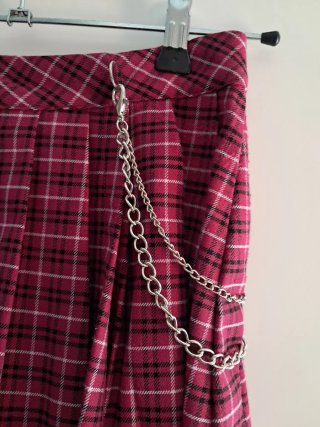 Falda corta cuadros Bershka
