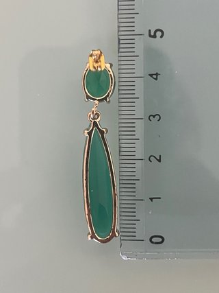 Orecchini pendenti verdi oro
