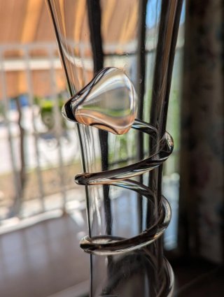 Jarrón de cristal soplado espiral