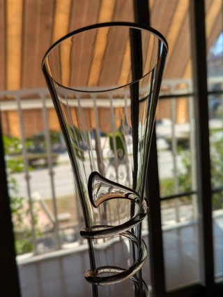 Jarrón de cristal soplado espiral