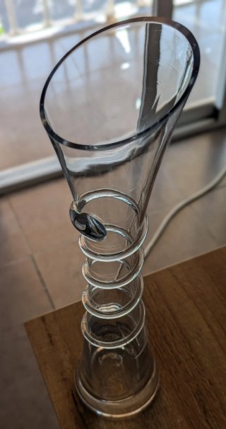 Jarrón de cristal soplado espiral