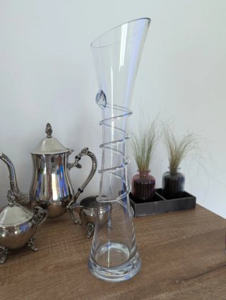 Jarrón de cristal soplado espiral