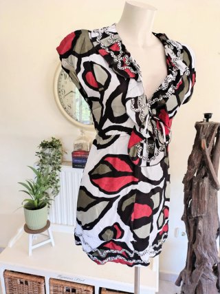 Vestido túnica Didi Y2K estampado abstracto