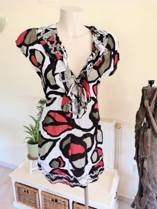Vestido túnica Didi Y2K estampado abstracto