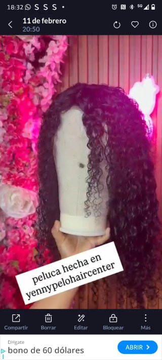Peluca pelo natural negra a estrenar