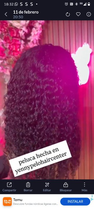 Peluca pelo natural negra a estrenar