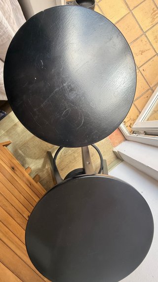 Taburetes de madera y metal negros - 3 unidades
