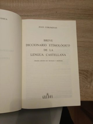 Diccionario etimológico de la lengua castellana
