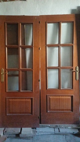Puertas de madera con cristales 72x203
