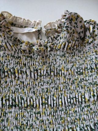 Vestido floral blanco y verde