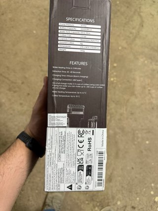 Cafetera Espresso Portátil Recargable