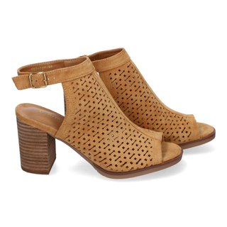 Sandalias Tacón Camel Calado Talla 37