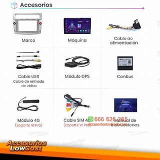 NAVEGADOR CITROEN C4 2 DIN 9" HD GPS ANDROID 11