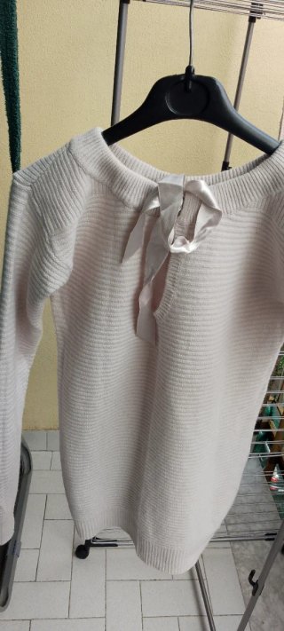Maglione Sisley donna beige/bianco